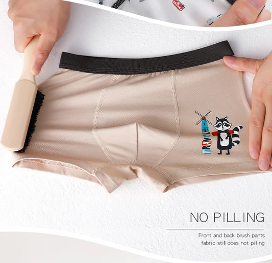 2pcs Cotton Soft Breathable Cartoon Printed Boxer Briefs for Boys 3-12 Years