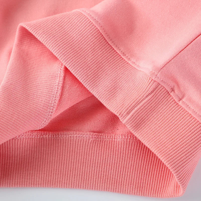 Cute Breathable 100% Cotton Long Sleeve Sweatshirt with Mouse Applique - Pink