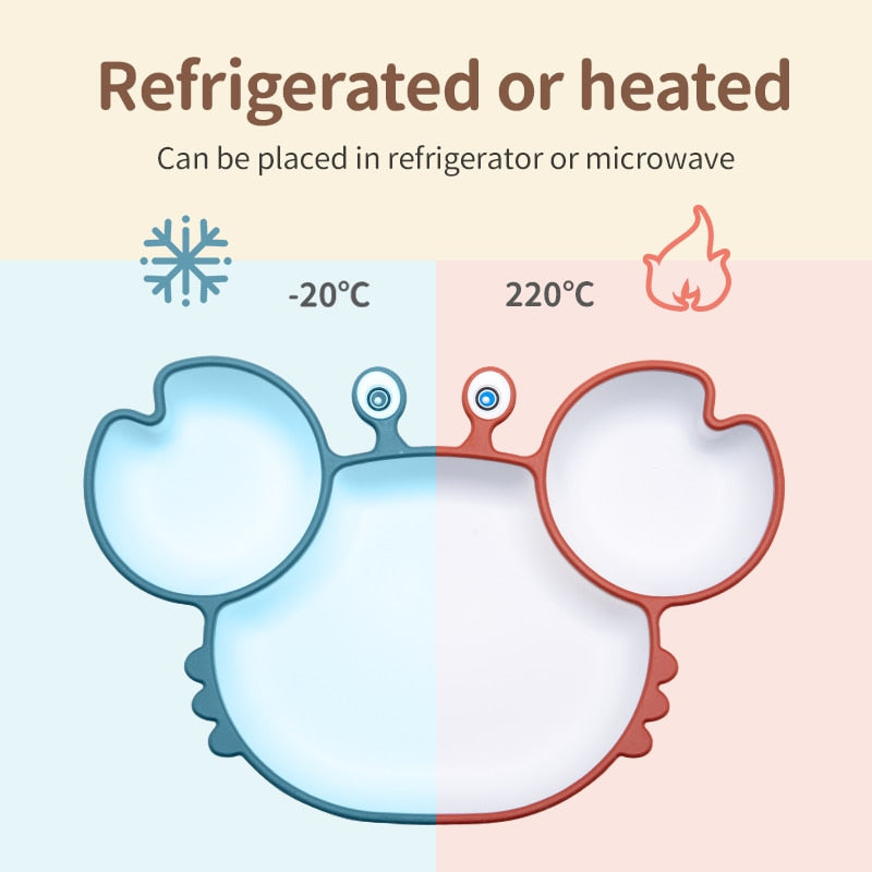 3-piece set of Food-Grade Silicone Feeding Utensils, Non-Slip Baby Tableware - Pink, Green, Blue