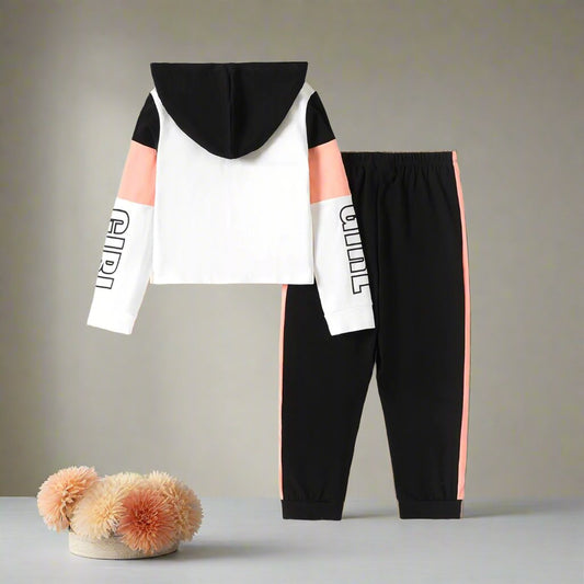 Butterfly Glow Hoodie & Pants Set - Black & White
