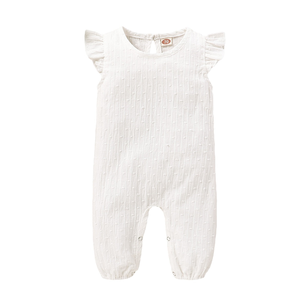 Baby Girl Ruffle Sleeve Cotton Jumpsuit - Pink, Yellow, White