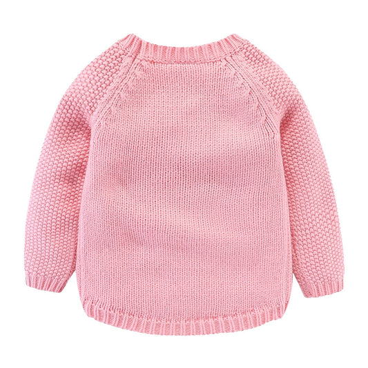 Children's Colourful Cloud and Rains Knitted Pullover - Pink, Red, Navy Blue, Grey.