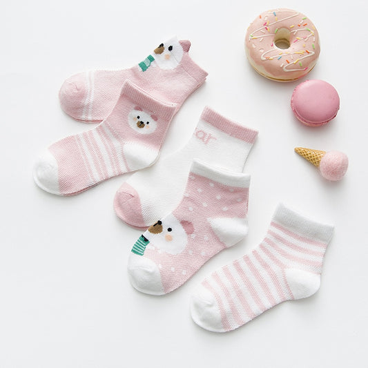 5Pairs/lot 0-2Y Infant Baby Socks Baby Socks for Girls Cotton Mesh Cute Newborn Boy Toddler Socks Baby Clothes Accessories.