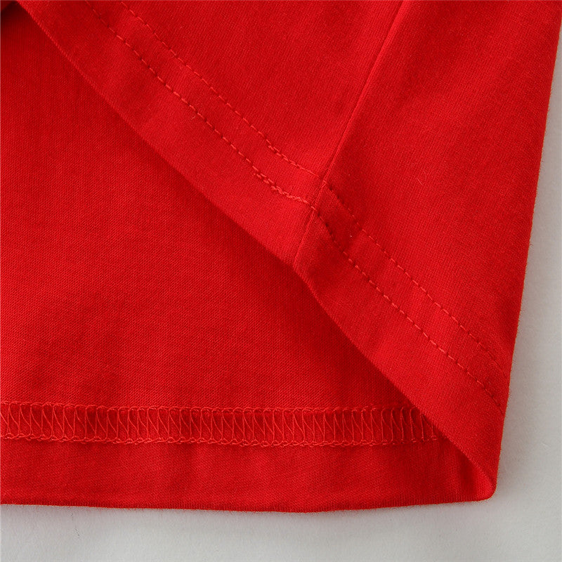 Camiseta de manga corta de algodón Cartoon Cars para niño - Rojo