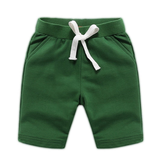 Summer Baby Boys Solid Colour Casual Cotton Shorts - Green, Army Green.