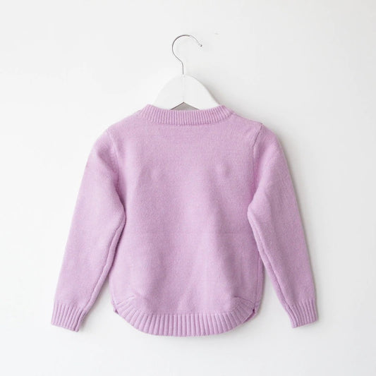 New Fashion Girls Knitted Sweater - Violet, Red.