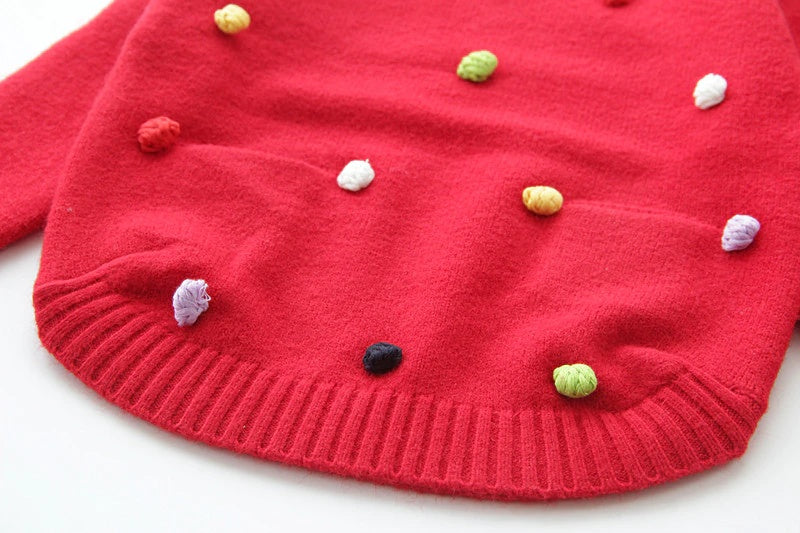 New Fashion Girls Knitted Sweater - Violet, Red.