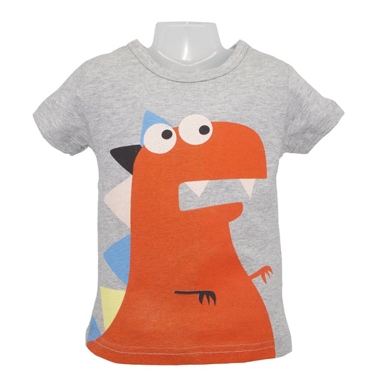 Baby Girls Cute Cartoon Creative Cotton T-shirts - Dinosaur, Dragon, Dog.