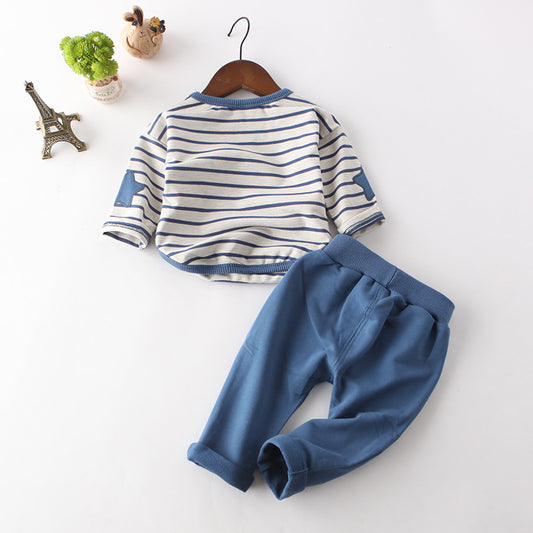 Cartoon Baby Sets Long Sleeve Shirt + Pants.