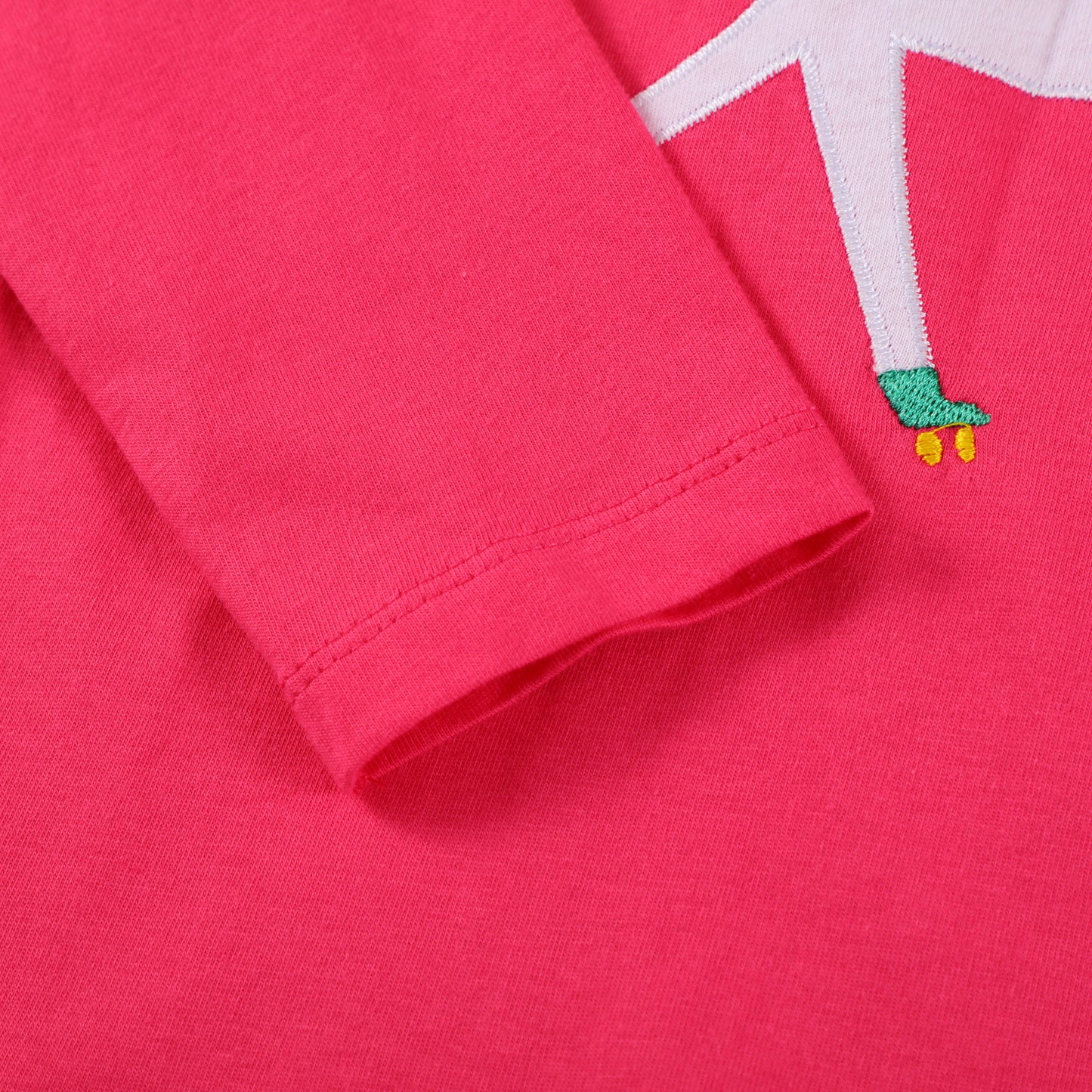 Unicorn Print Long Sleeve Cotton Top - Fuchsia.