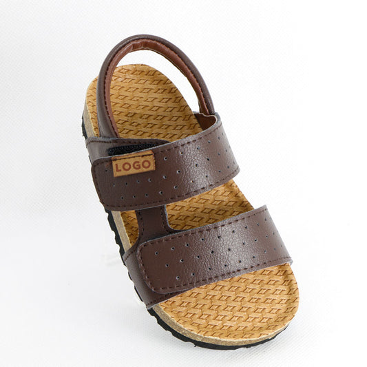Boys Summer PU Leather EVA Outsole Corks Casual Sandals - Yellow, Brown, Black.