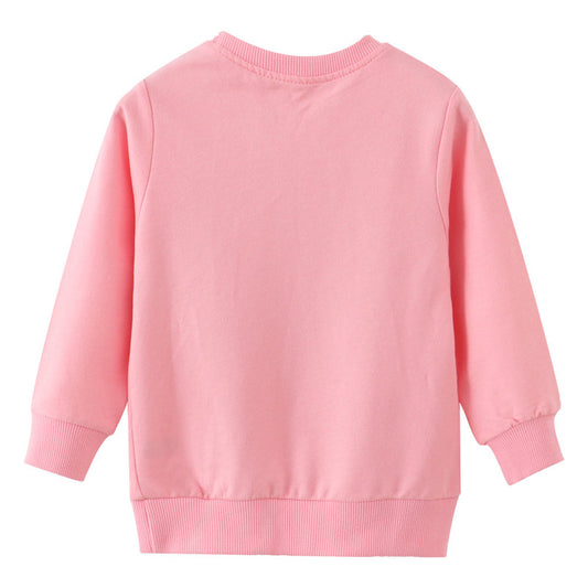 Girls Elephant Print Cotton Sweatshirts - Pink