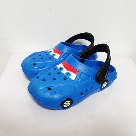 Boys Girls Cartoon Car Flat Heel Non-Slip Sandals - Red, Blue, Yellow, Black.