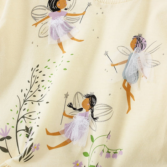 Camiseta De Manga Larga De Algodón Suave Y Cómoda Para Niñas Bebés - Amarillo