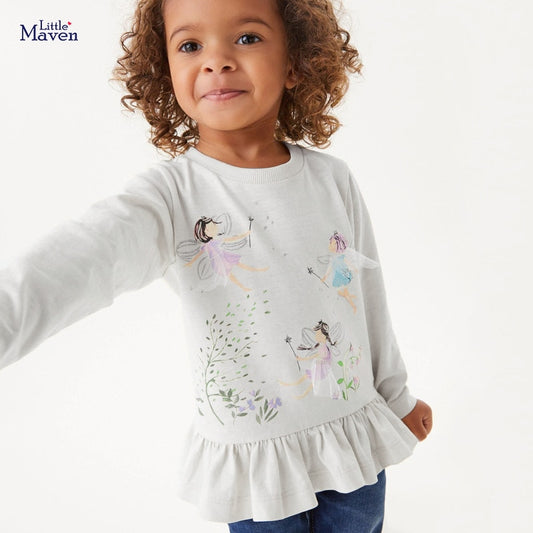 Baby Girls Cotton Soft Comfortable Long Sleeve T-shirt - White