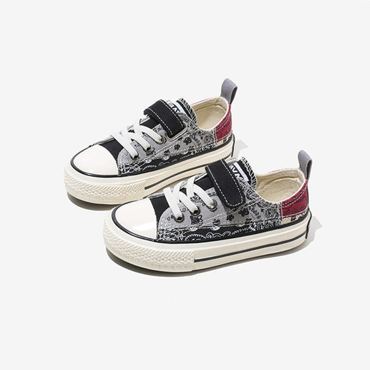 Children's Canvas Casual Breathable Non-slip Sneakers - Black.