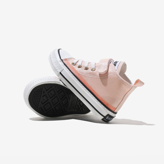 Children's High Canvas Casual Breathable Sneakers - Pink.