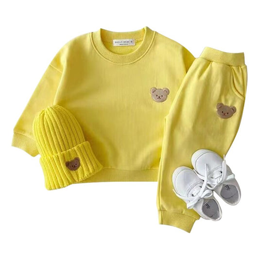New Fashion Baby Boys Girls Tracksuit Set - Blue, Yellow, Orange, Brown, Pink, Grey