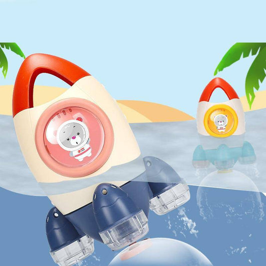 Rocket Shape Rotating Water Spray Bath Toy.