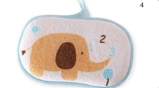 Cute Newborn Baby Shower Bath Sponge Infant Cotton Body.