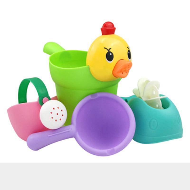 Baby Shower Set or Bath Cute Yellow Duck Little Bear Waterwheel Bathing Water Spray Toys.