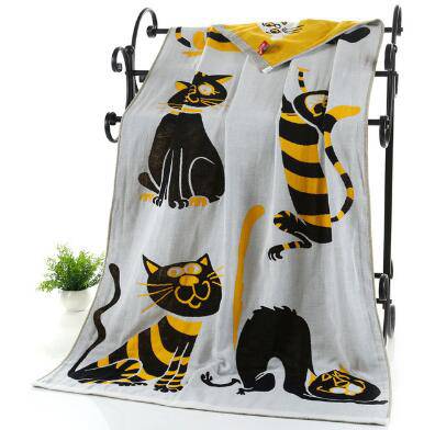 Cartoon 6 Layers 100% Cotton Gauze Large Bath Towel.