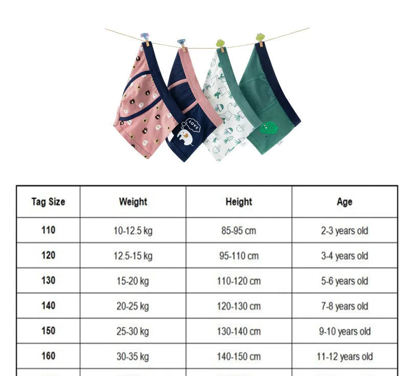 2pcs Cotton Soft Boxer Briefs with Elephant and Dinosaur Pattern for Boys - Green, Blue, Light Brown