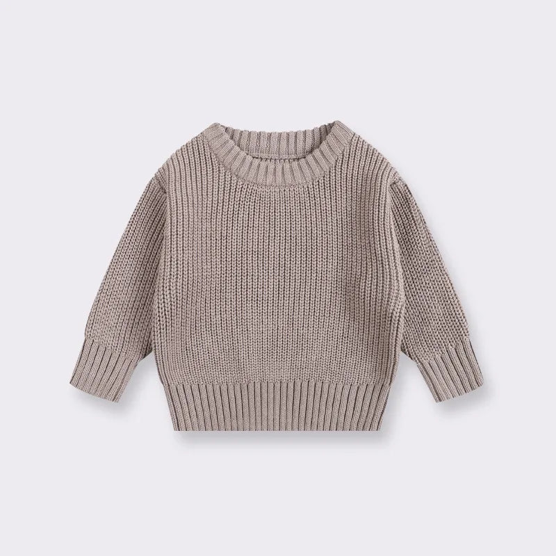 Casual Basic Knitted Kids Pullover - Pink, White, Beige, Grey, Black