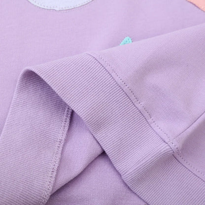 100% Cotton Animal Print Long Sleeve Sweatshirt for Girls 2-7 Years - Purple