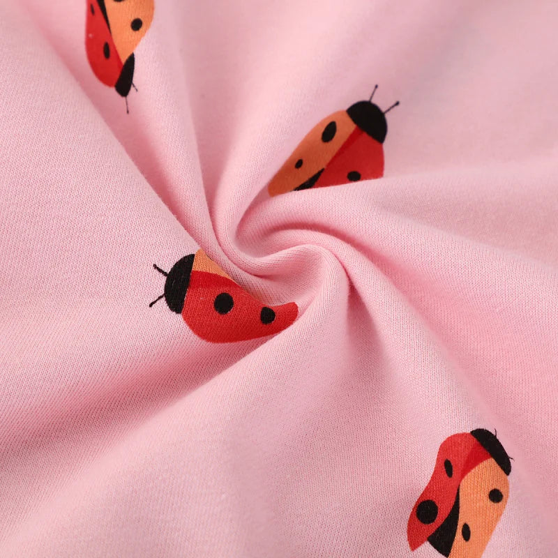 Girls’ Long Sleeve Sweatshirt 100% Breathable Cotton, Animal Print - Pink