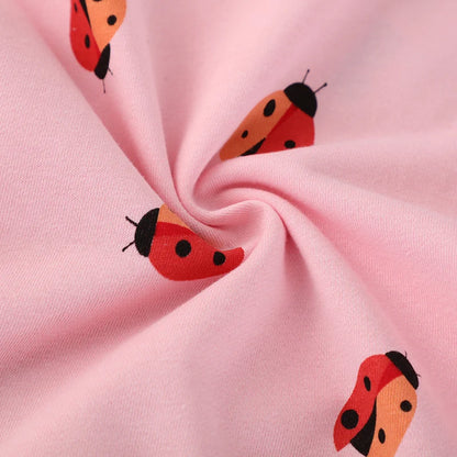 Girls’ Long Sleeve Sweatshirt 100% Breathable Cotton, Animal Print - Pink