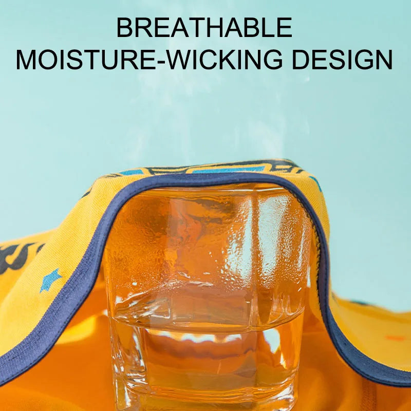 Сotton Breathable Boxer Shorts for Boys, 4 Pcs - Green, Grey, Blue, Yellow, White, Navy, Multicoloured