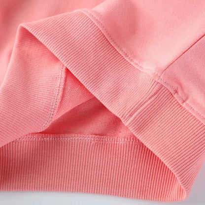 Cute Breathable 100% Cotton Long Sleeve Sweatshirt with Mouse Applique - Pink