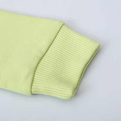 Cotton Long Sleeve Sweatshirt with Cartoon Dinosaurs for Boys & Girls - Green