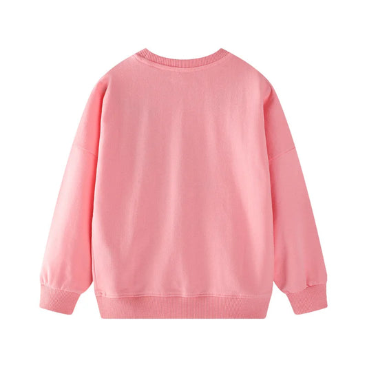 Cute Breathable 100% Cotton Long Sleeve Sweatshirt with Mouse Applique - Pink