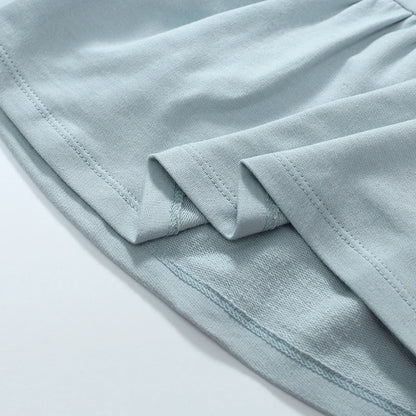 Adorable Cotton Set T-shirt and Leggings With Cute Cat Design - Pastel Blue