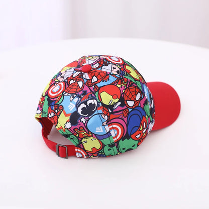 Kids Baseball Cap with Cartoon Characters Spiderman and Hulk – Red, Blue, Green, Black