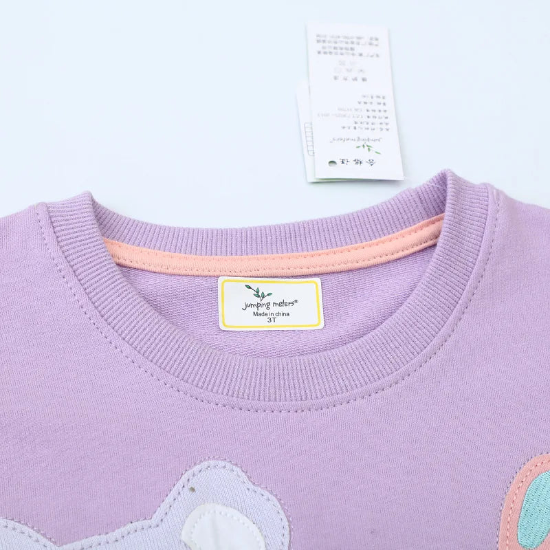 100% Cotton Animal Print Long Sleeve Sweatshirt for Girls 2-7 Years - Purple