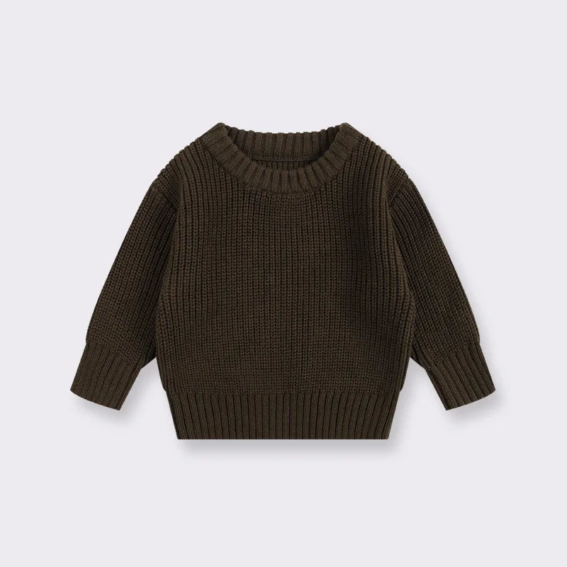 Casual Basic Knitted Kids Pullover - Pink, White, Beige, Grey, Black