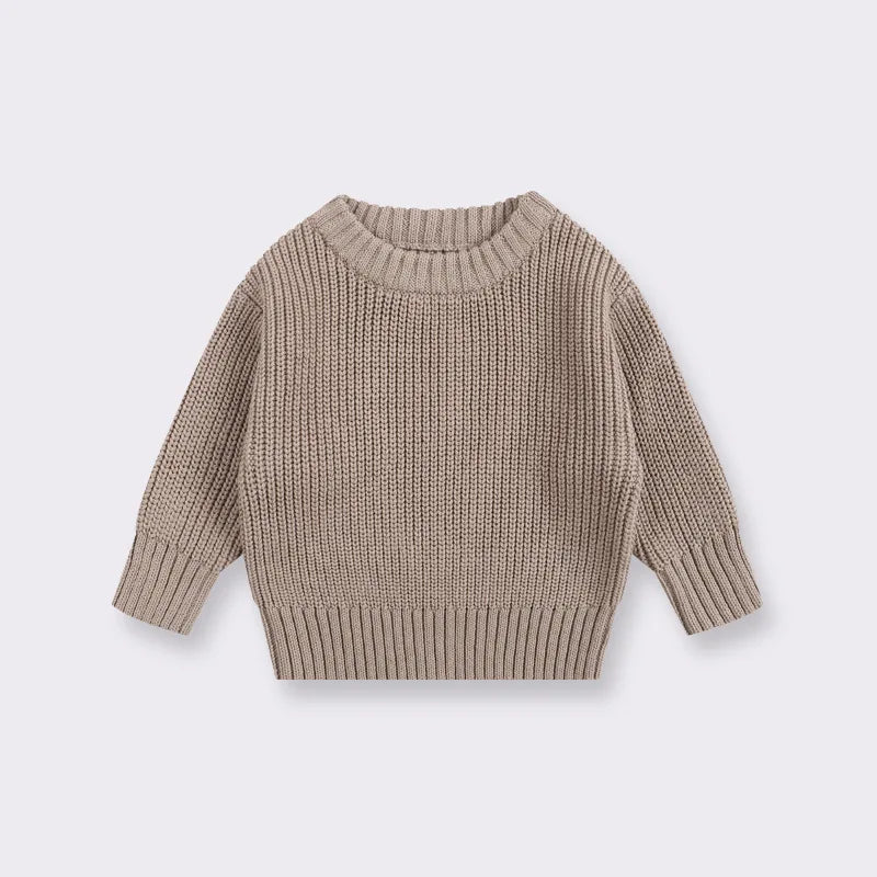 Casual Basic Knitted Kids Pullover - Pink, White, Beige, Grey, Black