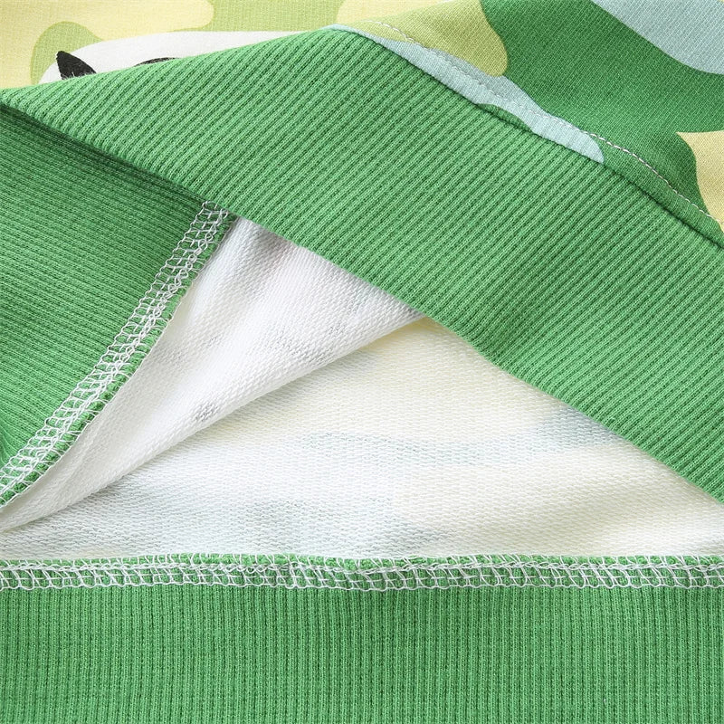 Boys Girls’ Long Sleeve Sweatshirt 100% Breathable Cotton,Tiger Print - Green