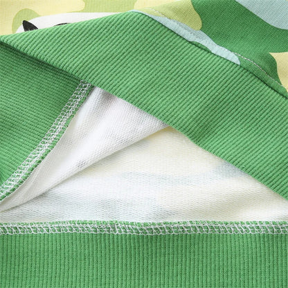 Boys Girls’ Long Sleeve Sweatshirt 100% Breathable Cotton,Tiger Print - Green