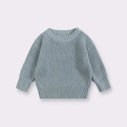 Casual Basic Knitted Kids Pullover - Pink, White, Beige, Grey, Black