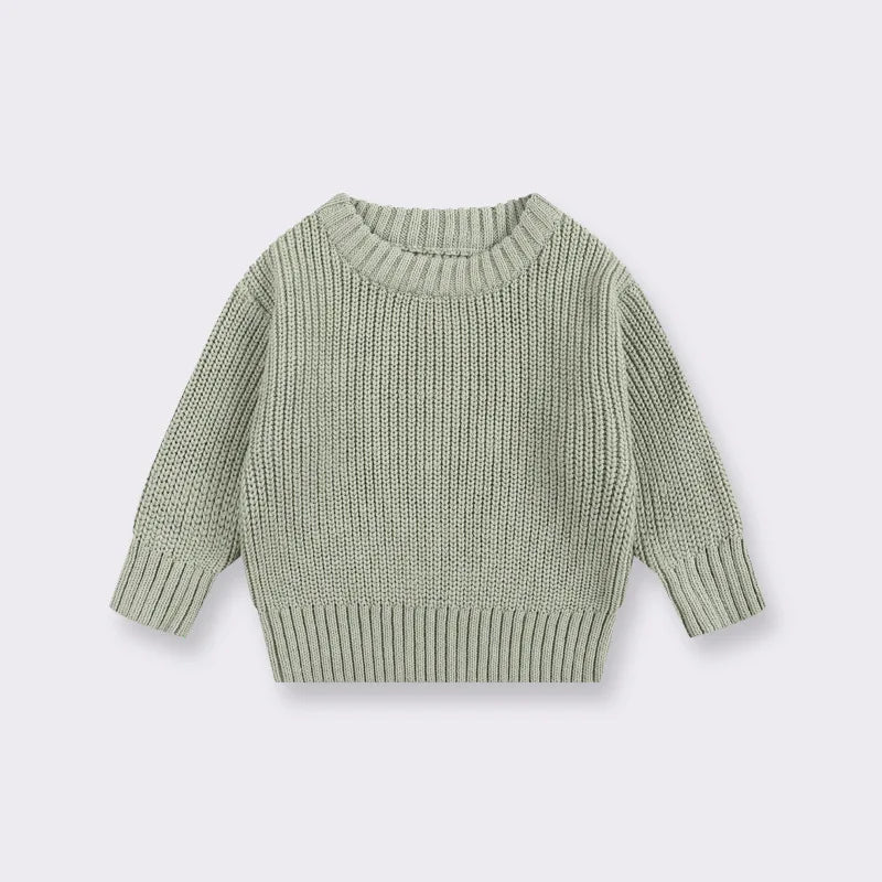 Casual Basic Knitted Kids Pullover - Pink, White, Beige, Grey, Black