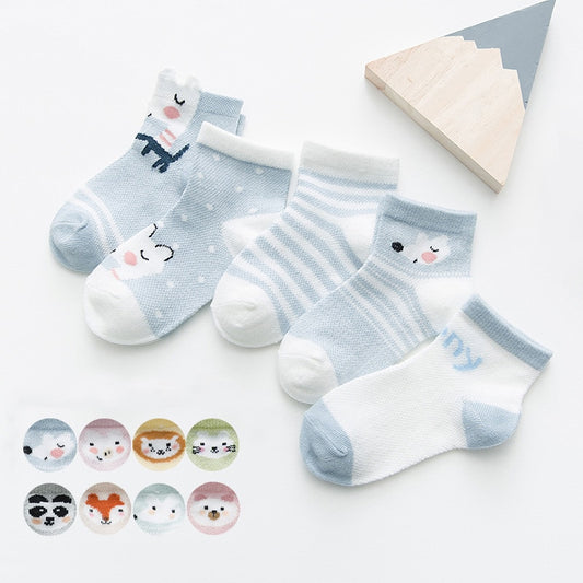 5Pairs/pack 0-2Y Infant Baby Socks Baby Socks for Girls Cotton Mesh Cute Newborn Boy Toddler Socks Baby Clothes Accessories.