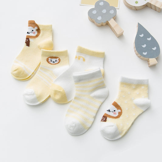 5Pairs/lot 0-2Y Infant Baby Socks Baby Socks for Girls Cotton Mesh Cute Newborn Boy Toddler Socks Baby Clothes Accessories.