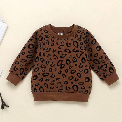 Girls Leopard Print Cotton Long Sleeve Outfit.